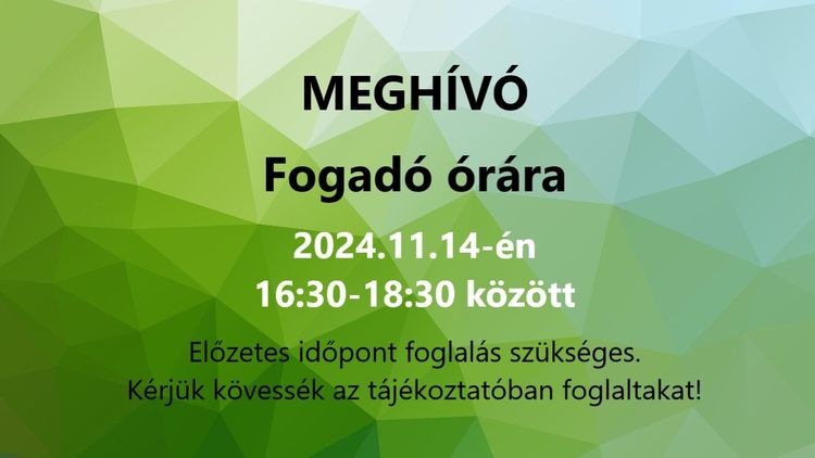 Meghívó- Fogadó órára 