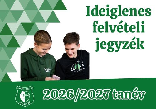 Ideiglenes felvételi jegyzék közzététel