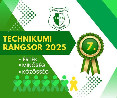 7. helyezést érte el iskolánk a Technikumok 2025 évi rangsorában 