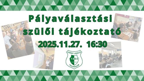 Pályaválasztási szülői tájékoztató