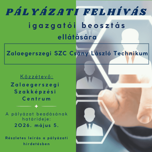 Pályázati felhívás igazgatói beosztás ellátására