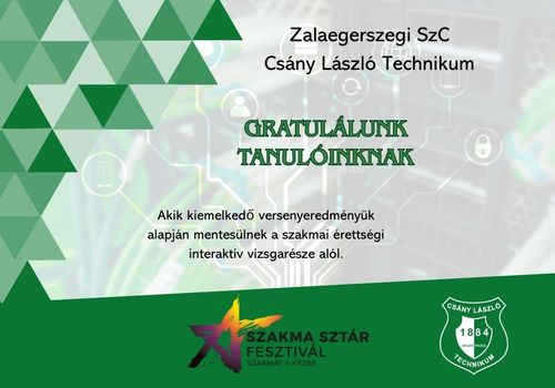 Kiemelkedő szakmai eredmények az Országos Szakmai Tanulmányi Versenyen!