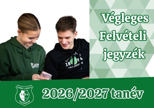 Végleges felvételi jegyzék 